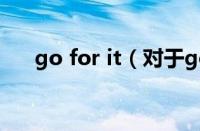 go for it（对于go for it的情况介绍）