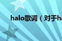 halo歌词（对于halo歌词的情况介绍）