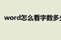 word怎么看字数多少（word怎么看字数）