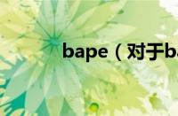 bape（对于bape的情况介绍）