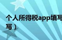 个人所得税app填写教程（个人所得税app填写）