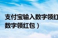 支付宝输入数字领红包是真的吗（支付宝输入数字领红包）