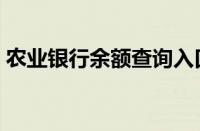 农业银行余额查询入口（农业银行查询余额）