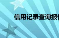 信用记录查询报告（信用记录查询）