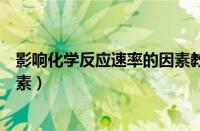 影响化学反应速率的因素教学视频（影响化学反应速率的因素）