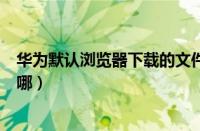 华为默认浏览器下载的文件路径（ie下载的默认文件路径在哪）