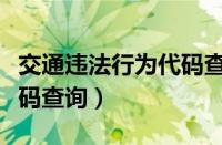 交通违法行为代码查询官网（交通违法行为代码查询）