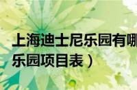 上海迪士尼乐园有哪些项目介绍（上海迪士尼乐园项目表）