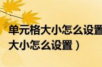 单元格大小怎么设置为自动调整列宽（单元格大小怎么设置）