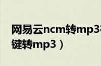 网易云ncm转mp3在线转换（网易云ncm一键转mp3）