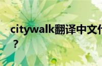 citywalk翻译中文什么意思 目前是什么情况？