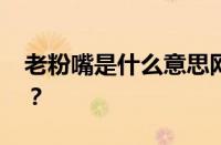 老粉嘴是什么意思网络用语 目前是什么情况？