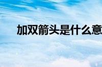 加双箭头是什么意思 目前是什么情况？