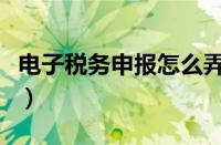 电子税务申报怎么弄（电子税务申报表怎么填）