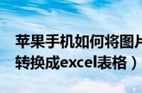 苹果手机如何将图片转换成excel表格（图片转换成excel表格）