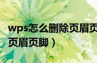 wps怎么删除页眉页脚分节符（wps怎么删除页眉页脚）