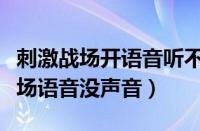 刺激战场开语音听不到脚步怎么回事（刺激战场语音没声音）