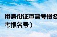 用身份证查高考报名号可以吗（用身份证查高考报名号）