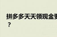 拼多多天天领现金要多少人 目前是什么情况？