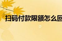 扫码付款限额怎么回事（扫码付款将限额）