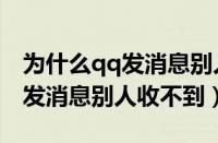 为什么qq发消息别人收不到信息（为什么qq发消息别人收不到）