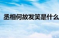 丞相何故发笑是什么意思 目前是什么情况？