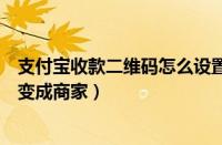 支付宝收款二维码怎么设置成商家（支付宝收款二维码怎么变成商家）