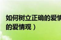 如何树立正确的爱情观500字（如何树立正确的爱情观）