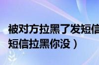 被对方拉黑了发短信对方能收到吗（怎么判断短信拉黑你没）