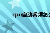 cpu自动睿频怎么开（睿频怎么开）