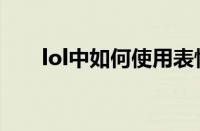 lol中如何使用表情（lol表情怎么用）