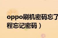 oppo刷机密码忘了怎么办啊（oppo刷机教程忘记密码）