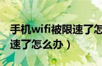 手机wifi被限速了怎么样破解（手机wifi被限速了怎么办）