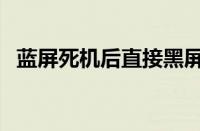 蓝屏死机后直接黑屏开不了机（蓝屏死机）