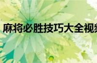 麻将必胜技巧大全视频（麻将必胜技巧大全）