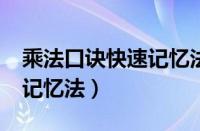 乘法口诀快速记忆法手指操?（乘法口诀快速记忆法）