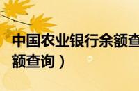 中国农业银行余额查询号码（中国农业银行余额查询）