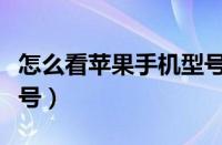 怎么看苹果手机型号号码（怎么看苹果手机型号）