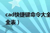 cad快捷键命令大全表格（cad快捷键命令大全表）