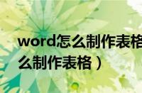 word怎么制作表格列宽怎么设置（word怎么制作表格）