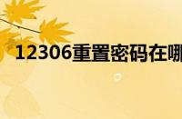 12306重置密码在哪里（12306账号重置）