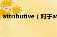 attributive（对于attributive的情况介绍）