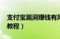 支付宝漏洞赚钱有风险吗（支付宝漏洞2000教程）