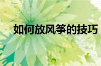 如何放风筝的技巧（怎样放风筝才正确）