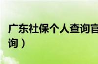 广东社保个人查询官网网址（广东社保个人查询）