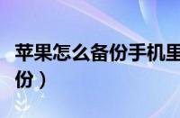 苹果怎么备份手机里面所有东西（苹果怎么备份）