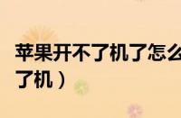 苹果开不了机了怎么办充电没反应（苹果开不了机）