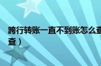 跨行转账一直不到账怎么查资金去向（跨行转账没到账去哪查）