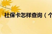 社保卡怎样查询（个人社保卡号怎么查询）