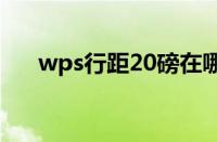 wps行距20磅在哪里设置（wps行距）